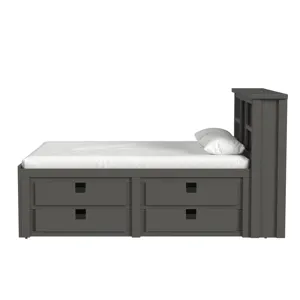 Cali Kids Complete Full Captains Bed in Grey