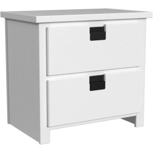 Cali Kids Two Drawer Nightstand in White