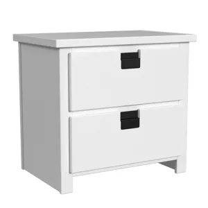 Cali Kids Two Drawer Nightstand in White