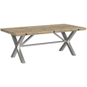 (D680-31) Callista- Rectangular Table- Beach/Natural Metal