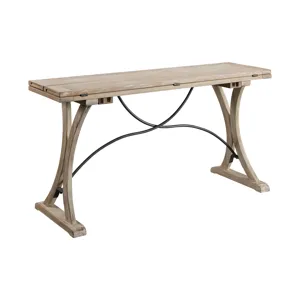 (D680-33) Callista- Folding Top Dining Table- Beach/Natural Metal