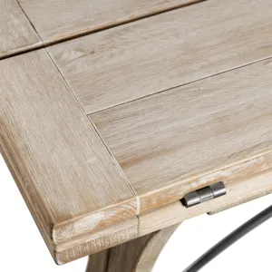 (D680-33) Callista- Folding Top Dining Table- Beach/Natural Metal