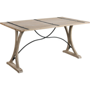 (D680-33) Callista- Folding Top Dining Table- Beach/Natural Metal