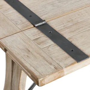 (D680-33) Callista- Folding Top Dining Table- Beach/Natural Metal