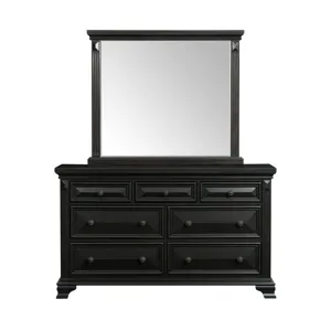Calloway 7-Drawer Dresser w/ Mirror Set in Antique Black