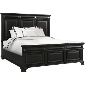 Calloway King Panel Bed in Antique Black