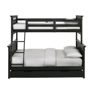 Calloway Twin over Full Bunk Bed with Trundle in Antique Black