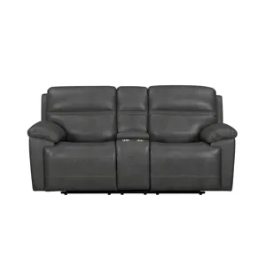 Camaro Motion Loveseat with Console in Nugget Grey
