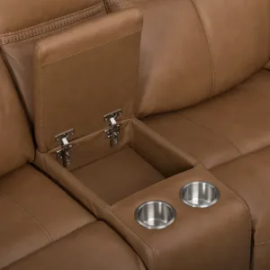 Camaro P3 Loveseat with Console in Aline Butternut