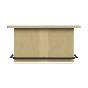 Cambrie Bar Table in Off-White and Natural with LED