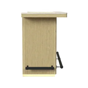 Cambrie Bar Table in Off-White and Natural with LED