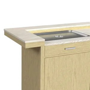 Cambrie Bar Table in Off-White and Natural with LED