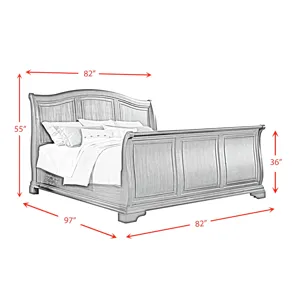 Cameron Cherry King Sleigh Bed