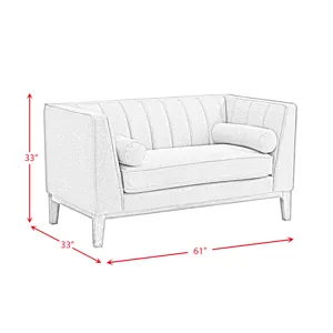 Cannes Loveseat W/2 Pillows in Mckinney Charcoal