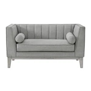 Cannes Loveseat W/2 Pillows in Mckinney Charcoal