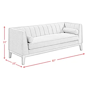 Cannes Sofa W/2 Pillows in Mckinney Charcoal