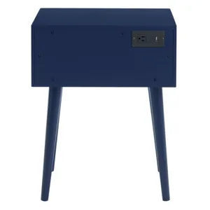 Canterbury Side Table W/Power port USB in Blue