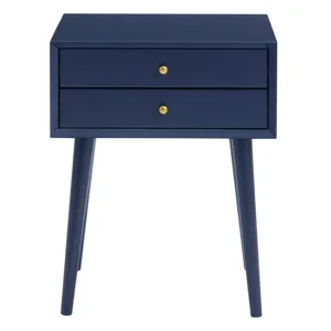 Canterbury Side Table W/Power port USB in Blue