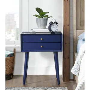Canterbury Side Table W/Power port USB in Blue