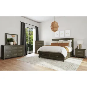 Canterbury Cal King Storage Bed in Grey