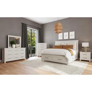 Canterbury Cal King Storage Bed in Ivory