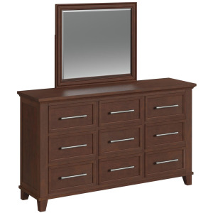 Canterbury Dresser and Mirror Set in Cherry