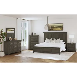 Canterbury King Panel Bed in Grey