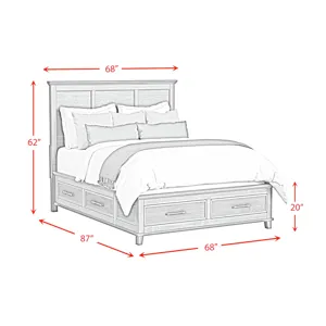 Canterbury Queen Storage Bed in Cherry