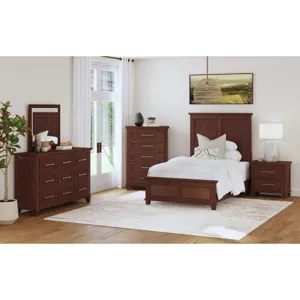 Canterbury Twin Panel Bed in Cherry