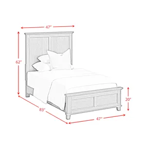 Canterbury Twin Panel Bed in Grey