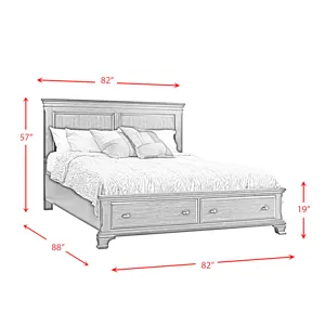 Canton Cherry King Storage Bed