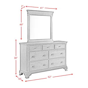 Canton Cherry Dresser & Mirror Set