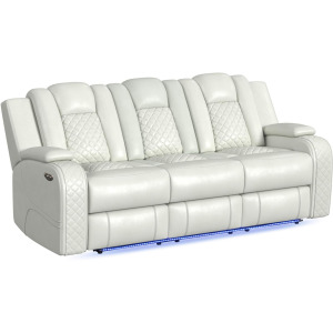 Carlo Power Motion Sofa with Power Headrest, Dropdown Table, Power strip, led and reading light in Pebble Oyster