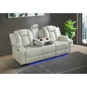Carlo Power Motion Sofa with Power Headrest, Dropdown Table, Power strip, led and reading light in P