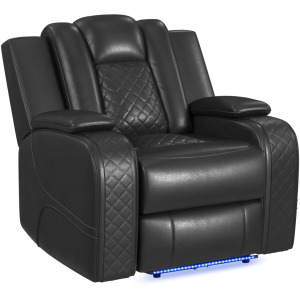 Carlo Power Motion Recliner with Power Headrest, LED in Pebble Grey