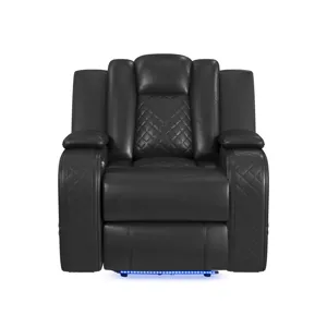 Carlo Power Motion Recliner with Power Headrest, LED in Pebble Grey