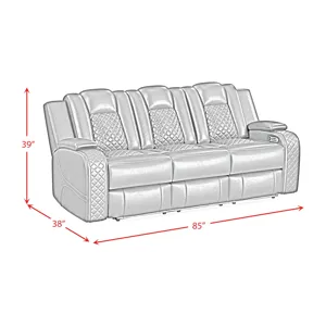 Carlo Power Motion Sofa with Power Headrest, Dropdown Table, Power strip, led and reading light in P
