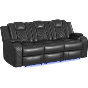 Carlo Power Motion Sofa with Power Headrest, Dropdown Table, Power strip, led and reading light in Pebble Grey