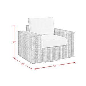 Carmona Swivel Chair - Natural and Olefin Beige