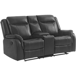 Carrera Motion Glider Loveseat with Console in Grey