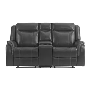 Carrera Motion Glider Loveseat with Console in Grey