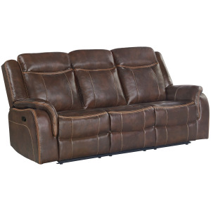 Carrera Motion Glider Sofa with Dropdown in Brown