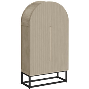 Caspian Bookcase in Rustic Natural with Metal Base