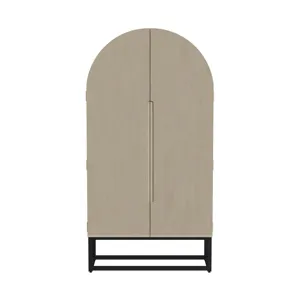 Caspian Bookcase in Rustic Natural with Metal Base