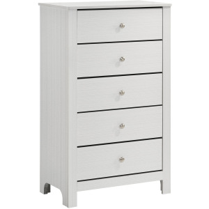 Catalina Five Drawer Chest White