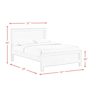 Catalina Full Panel Bed White