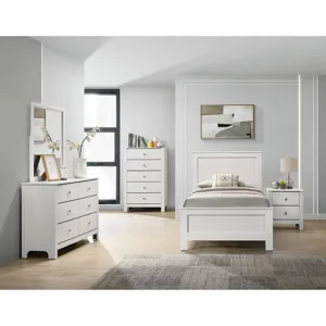 Catalina Twin Panel Bed White