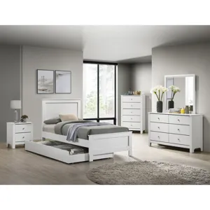 Catalina Twin Panel Bed White