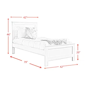 Catalina Twin Panel Bed White
