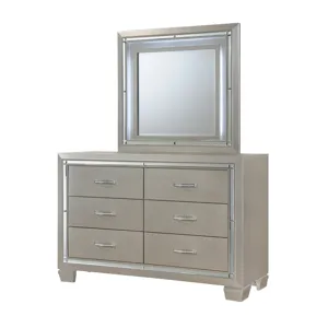 Platinum Youth Dresser & Mirror w/LED Light Set